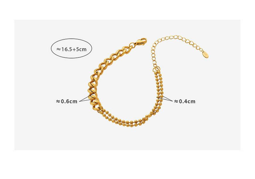 18K Gold Handmade Double Layer Rice Bead Bracelet for Women - European & American Style (E207)