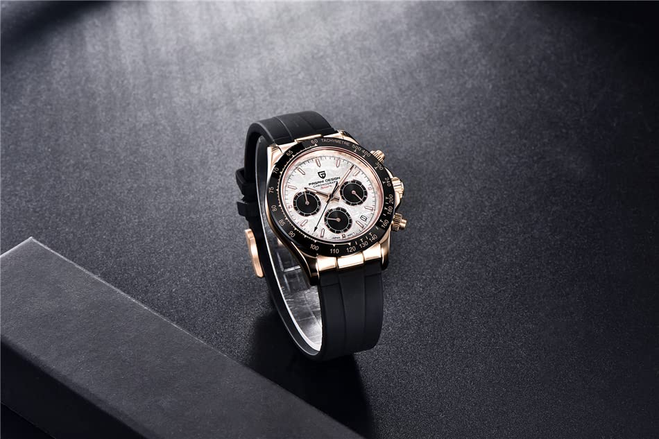 Pagani Design SEIKO Quartz Daytona with Ceramic Dress Stainless Steel Sapphire PAGANI DESIGN Men's Watch, Japanese-made Movement, Chronograph, Case,