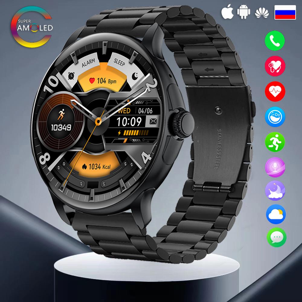 

HK49 Смарт-часы Женские 1,43-дюймовые часы Amloed Мужские спортивные фитнес-трекер Умные часы с пульсометром Bluetooth-вызов