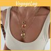Stainless Steel Snake Chain Necklace With Gemstone Pendant For Women