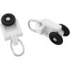 50PCS Curtain Black Roller Hooks Track Glider Hooks Silent Glider Roller Ballerised Window Shower Curtain Track Ceiling Glider