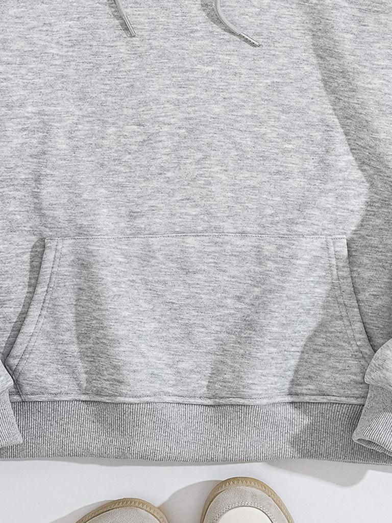 European & American Women's Heart Print Hoodie - Long Sleeve, Fleece-Lined, Kangaroo Pocket, Autumn/Winter Style