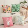 Happy Easter Cushion Cover Soft Short Plush Pillow Cover Smooth Cozy Texture Aesthetic Cushion Case Home Decor