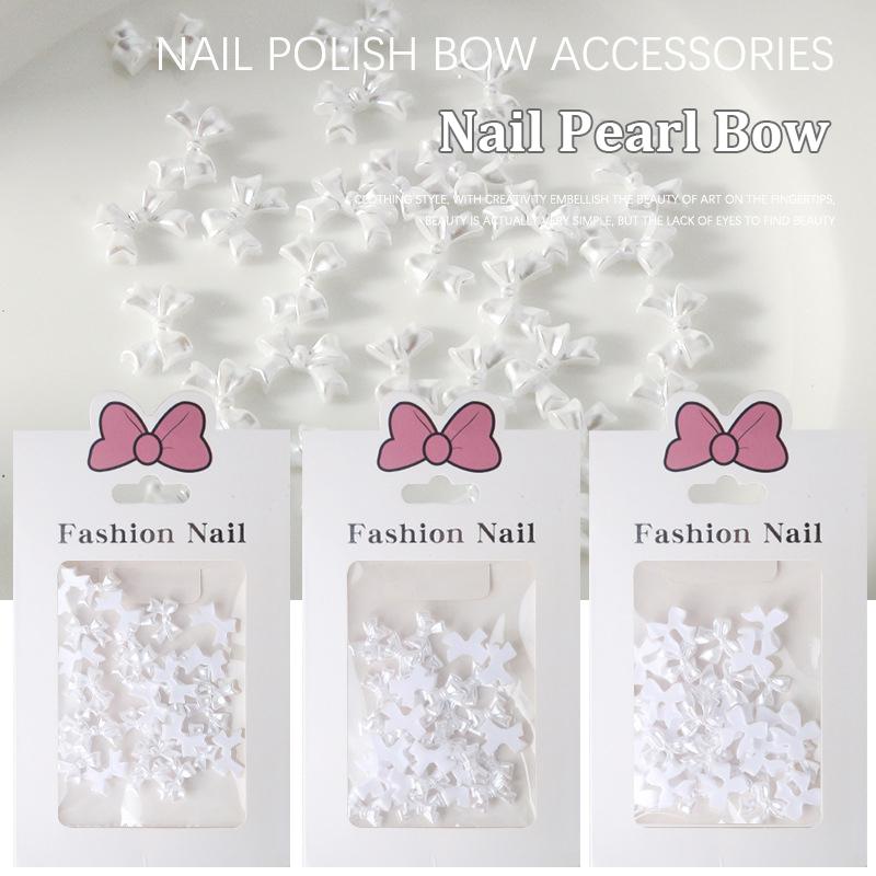 30 Pcs Nail Art Jewelry White Pearlescent Butterfly Jewelry 3D Nail Art Decoration Accessories Supplies For Diy Manicure Design