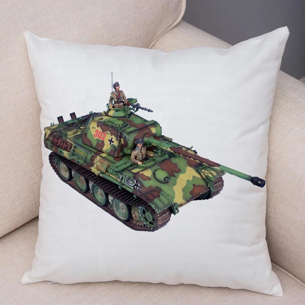 Toy Tank Pattern Pillowcase Office Living Room Car Ornaments Home Pillowcase