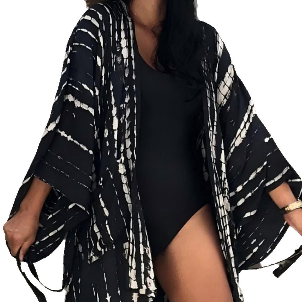 Cardigan Kimono Short Versatile Loose Cover Up  Seaside Vacation Sun Protection Shirt Shawl