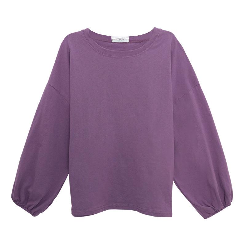Trendy Korean Style Women's Lantern Sleeve Pullover T-Shirt, Autumn 2026