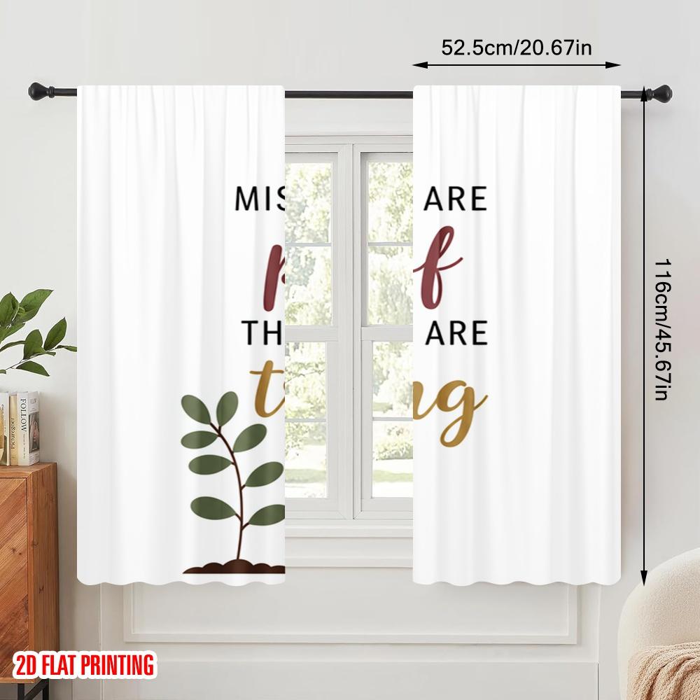 2pcs 2D flat printing Party Curtain Mistakes are proof you trying Polyester Without Electricity Family Party Perfect for Living