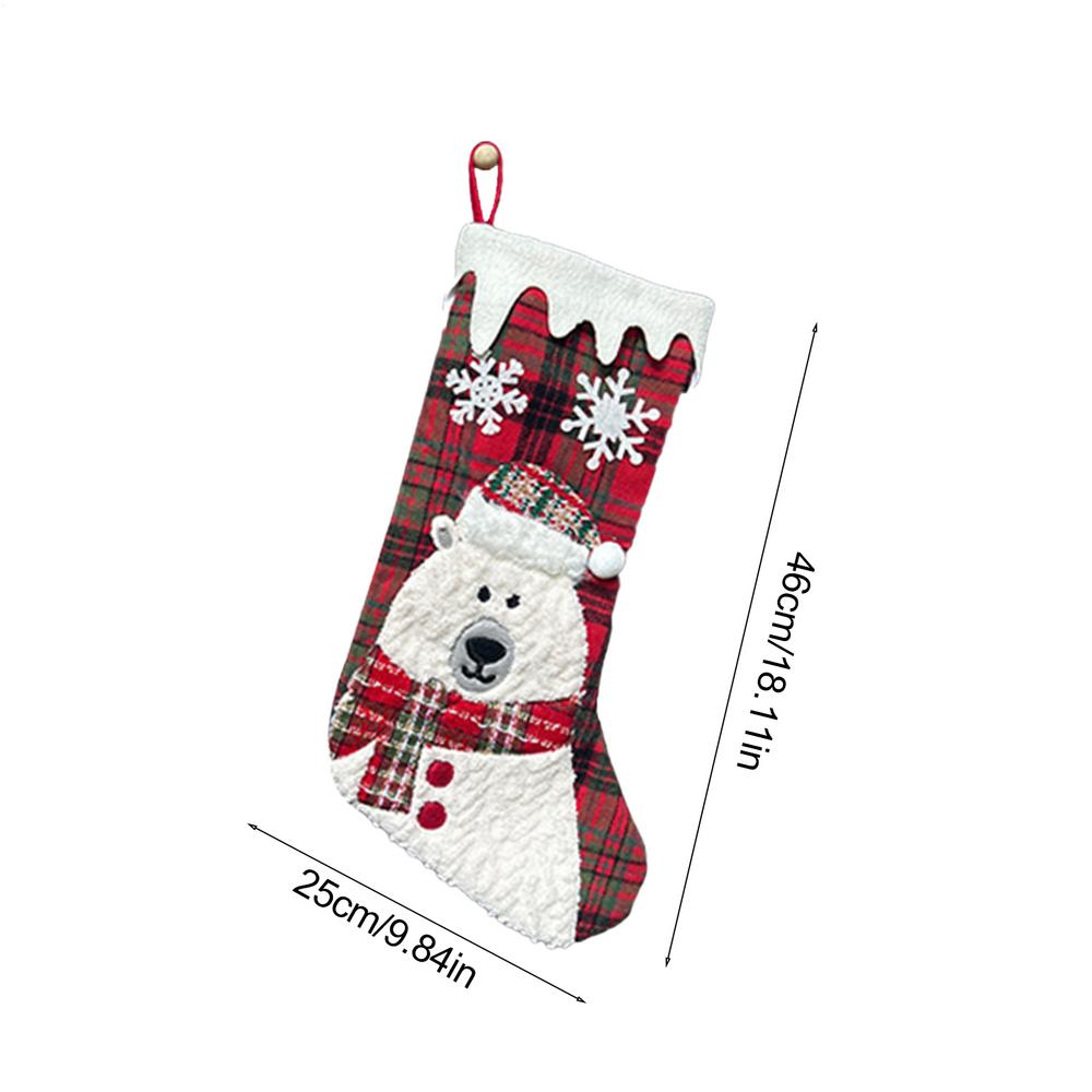 1pc 3D Printing Christmas Theme Stockings Santa Claus Snowman Bear Penguin Stockings Christmas Hangable Stocking Decorations