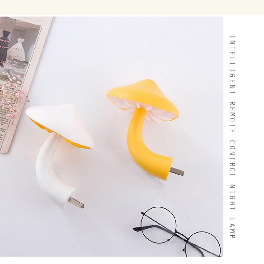 

Светодиодный милый ночник в форме гриба с дистанционным управлением, настенный светильник с таймером регулировки яркости, подходит для освещения детской комнаты белый