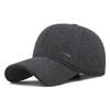 Autumn Winter Middle-Aged Hat Men's Woolen Thick Warm Ear Protection Baseball Cap Outdoor Velvet Cold-Proof Cap