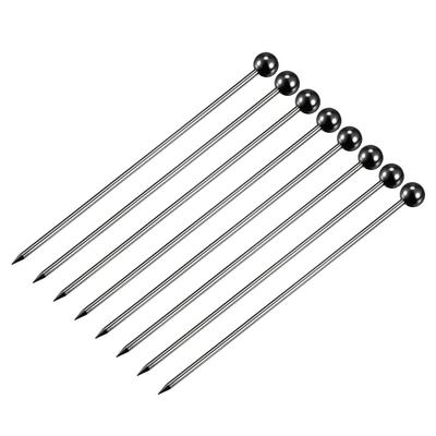 5/8 pièces Brochettes à Cocktail Métalliques Réutilisables en Acier Inoxydable Cure-dents à Cocktail Forme Boule pour Fête Bar Boissons Apéritif Fruits 11cm