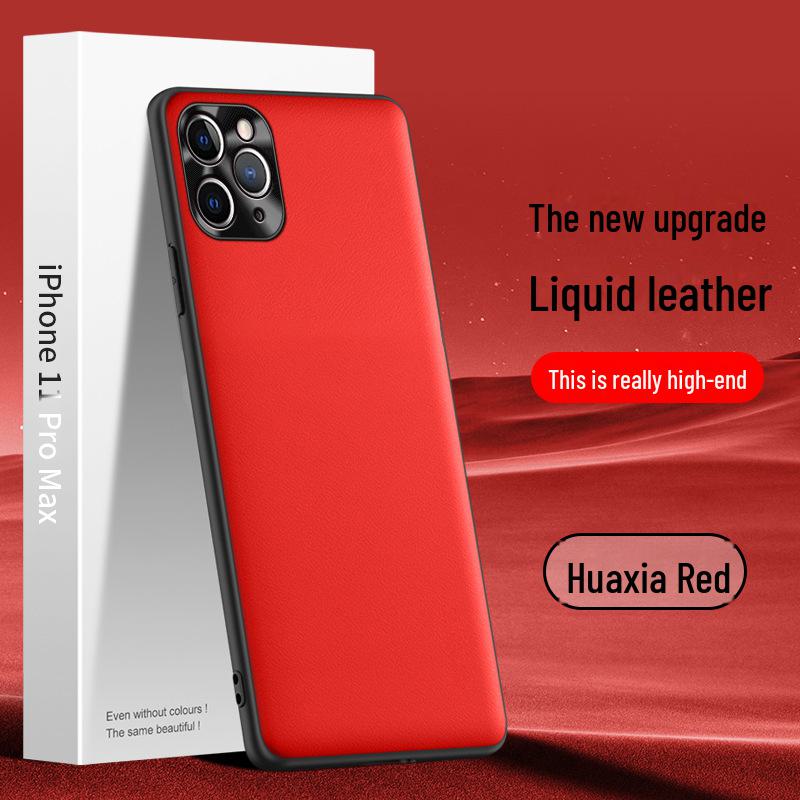 Protective liquid leather case for Apple 11 Pro Max. Anti-fall, sleek design. Ships as one piece.