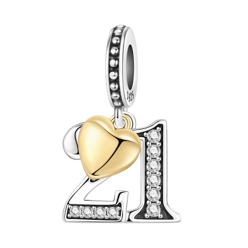 Orstarry DIY Zircon Butterfly 26 Letter Beads 925 Silver Pendant Charms for Bracelet Necklace Jewelry Gifts