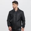 Men's Plus Size Casual Woven Leather Jacket with Turn-Down Collar