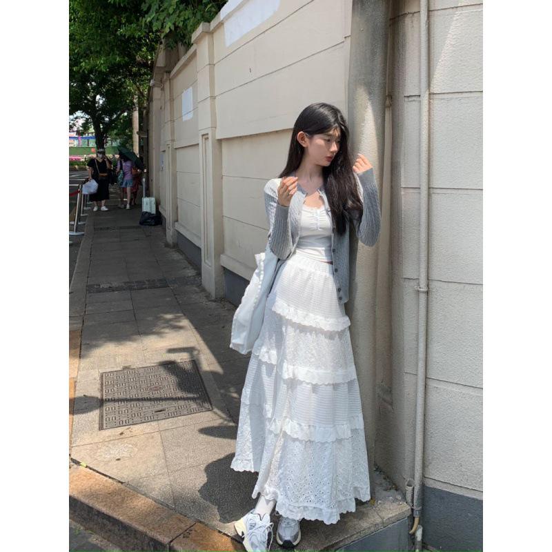 Damski Kardigan Dzianinowy z Retro Haftem - Modna Krótka Kurtka Twist na Wczesną Jesień 2023