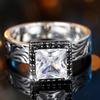 White Square Stone Vintage Flower Pattern Rings For Women CopperColor Wedding Band Engagement Jewelry Bridal Gift