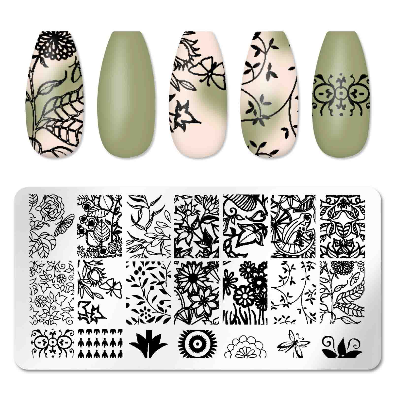 

Кружева Stamper Nails Art Stamp Штамповка Шаблон для ногтей Цветы Изображение Пластина для принтера