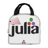 Julia Hex Logo Insulated Lunch Bag for Kids School Cooler Thermal Food Box Tote Leakproof Lunch Boxes Container