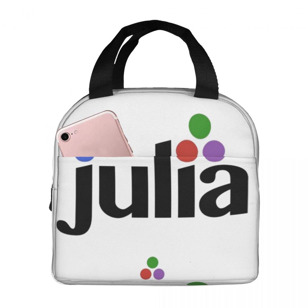 Julia Hex Logo Insulated Lunch Bag for Kids School Cooler Thermal Food Box Tote Leakproof Lunch Boxes Container