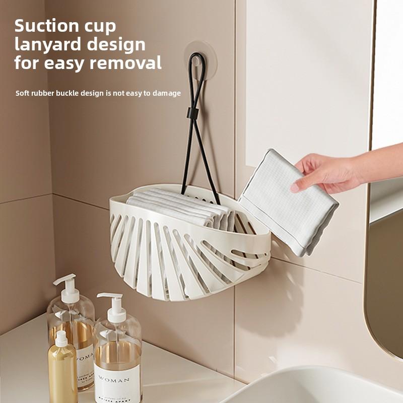 Sink Drain Rack Hanging Basket Artifact Kitchen Sink Rag Dishwashing Sponge Storage No Punching Faucet Rack