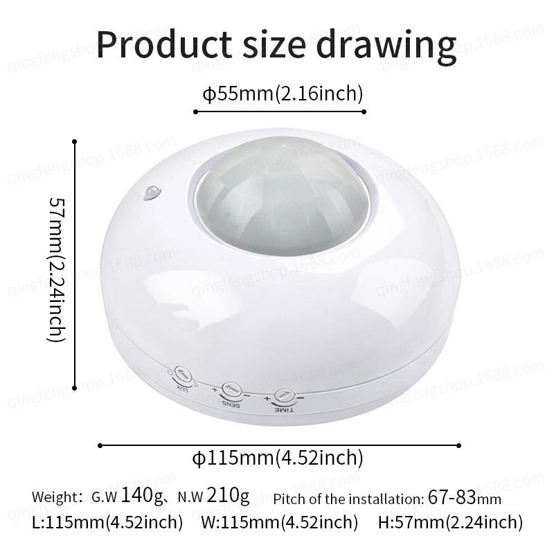 Ceiling-Mounted LED Infrared Body Sensor Switch