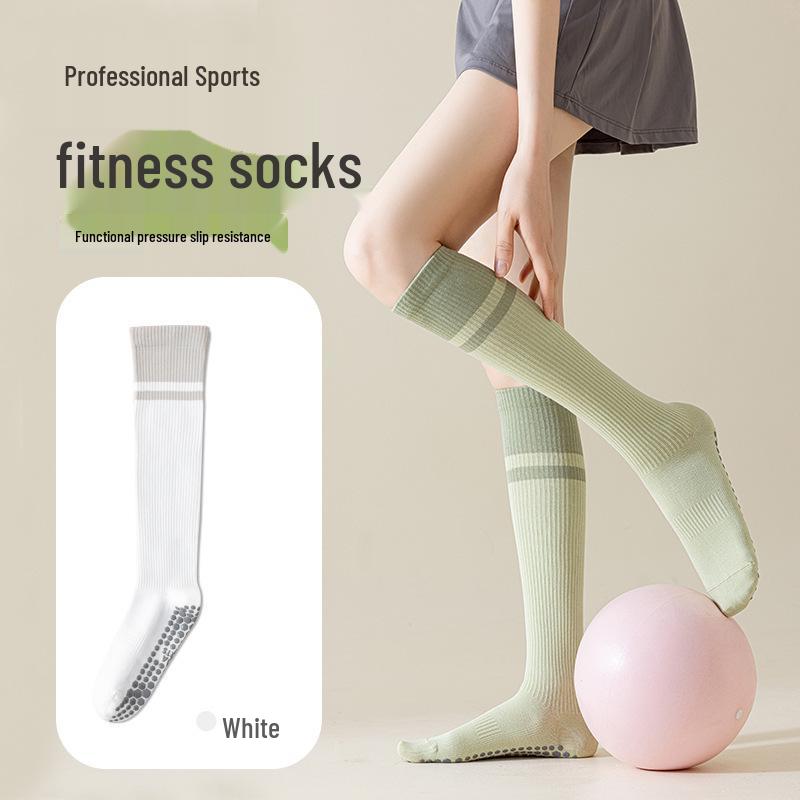Calf Color Block Compression Socks: Non-Slip Yoga, Pilates, Cycling, Dance, and Fitness Thigh-Highs.