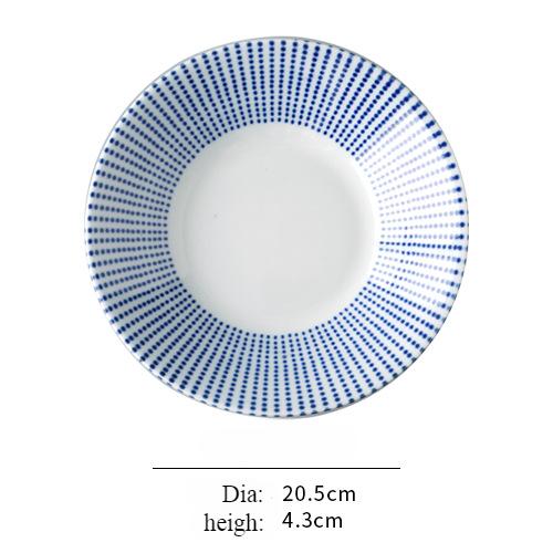 1pc Japanese Style High Temperature Underglaze Color Ceramic Dish, Round Hand-painted Porcelain Tableware for Home Restaurant 4 Style