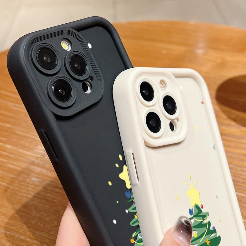 Christmas Tree Pattern Case For iPhone 17 Air 16e 16 15 14 Pro Max 13 17 Pro Max 17 Pro 17 Shockproof Soft TPU Silicone Phone Cover Funda