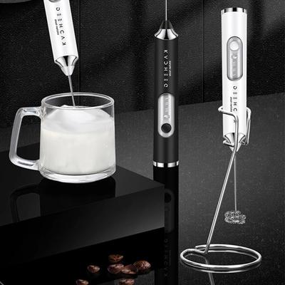 Mousseur à lait électrique pour café, chargement USB avec support, fouette rapidement les blancs d'œufs, outil de cuisine portable