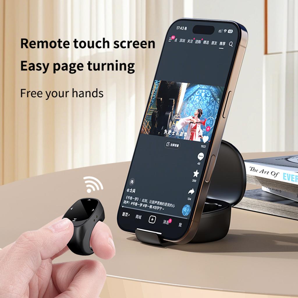 Remote Control BT Camera Video Recording Remote Remote Scrolling Ring Touch Screen Page Turner for iPhone Android
