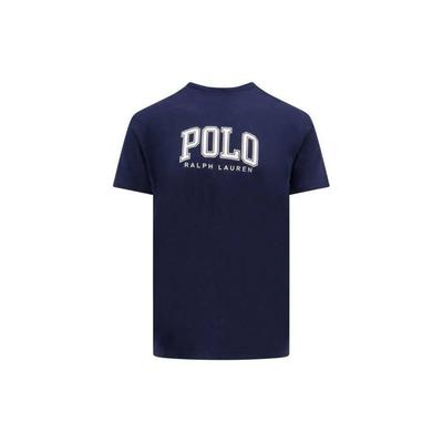 Polo Letter Fit Printed Crew Neck Short Sleeve T-Shirt Men Tops Blue 710934714-006