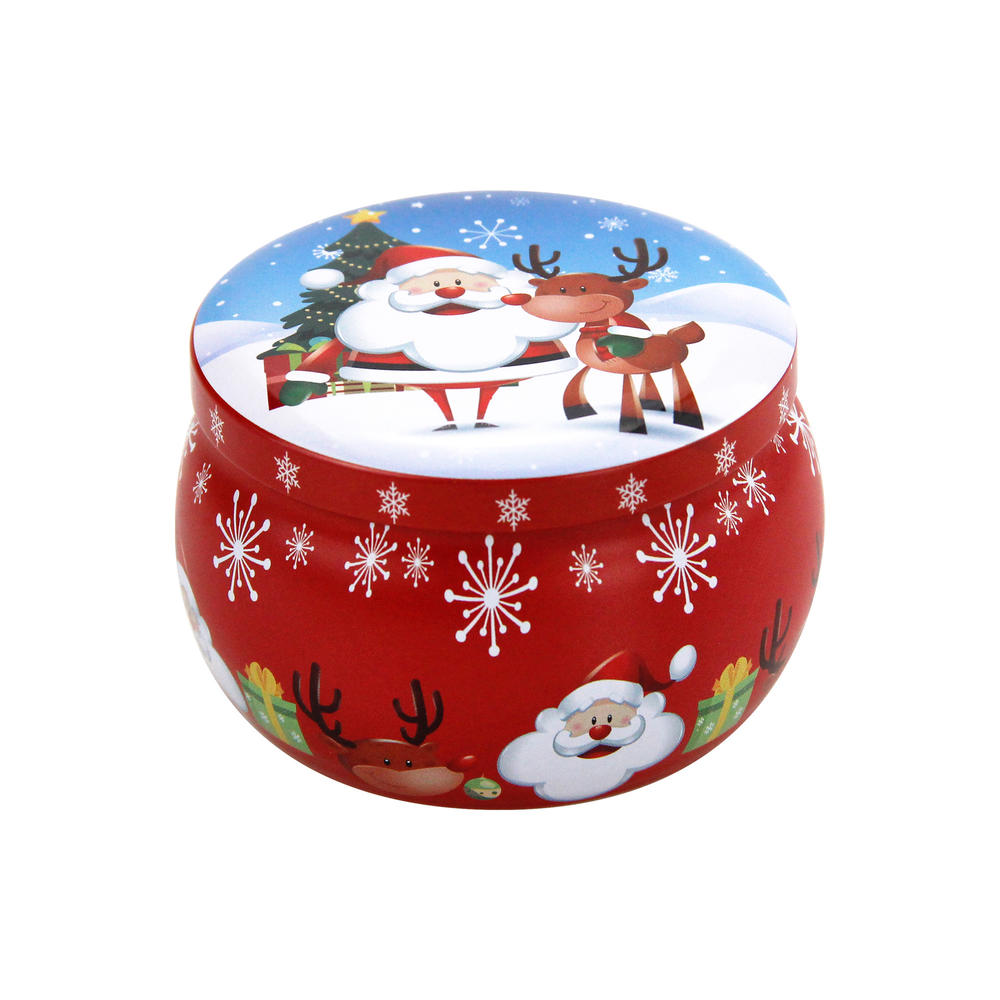 Christmas Round Gift Boxes Ball Shaped Tinplate Xmas Tree Hanging Ornament Christmas Candy Jar Cans New Year Navidad Decorations