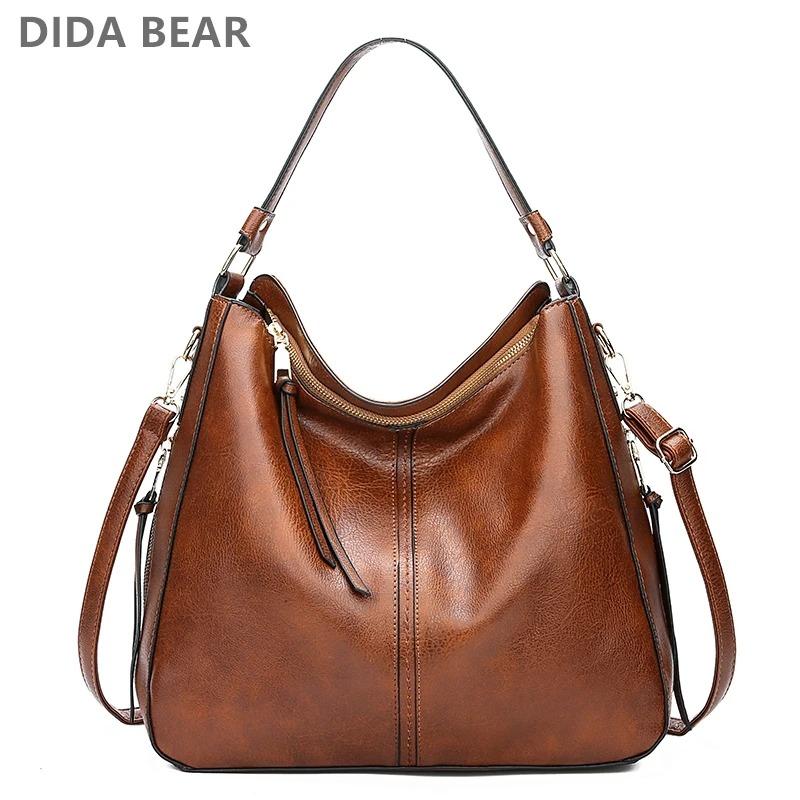 Torba Hobo Skórzana Damskie Torebki Damskie Rekreacyjne Torby na Ramię Modne Portmonetki Vintage Duża Pojemność Torba Tote