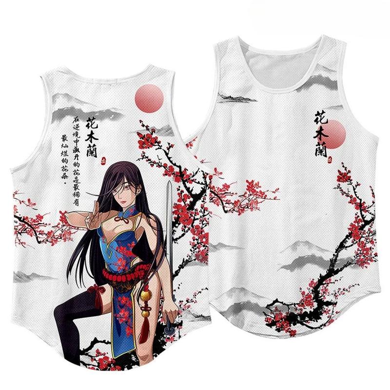 Summer Round Neck 3D Chinese Mythical Beast Printed Top Fashionable Casual Sleeveless Vest Men's T-shirts