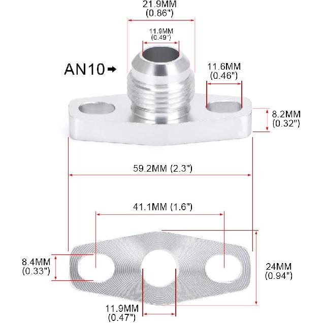 PTNHZ RACING AN10 Garrett GT28 GT30 GT35 T25 Turbo Oil Return Drain Flange Adapter