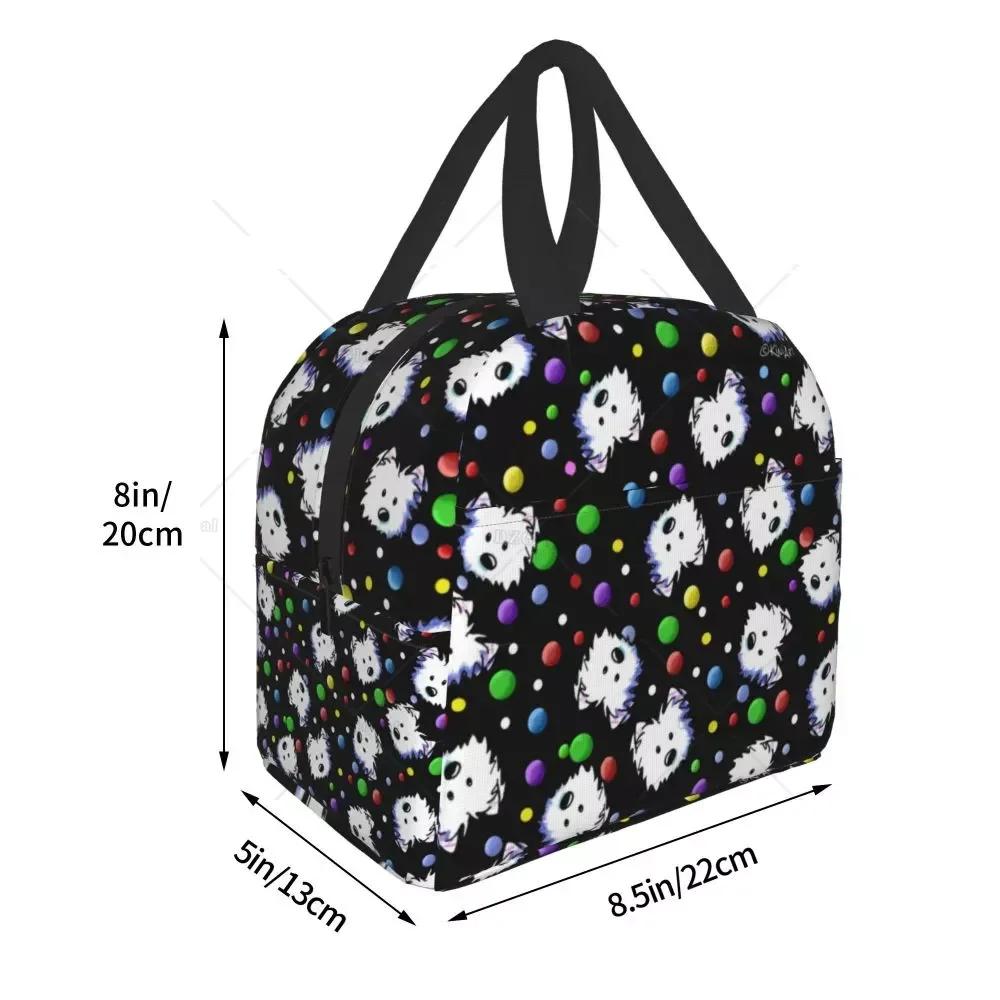 West Highland Terrier Dog Insulated Lunch Bag for Women Pet Westie Portable Cooler Thermal Bento Box Camping Travel Picnic Bags