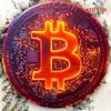 1PC Bitcoin Crypto Metal Wall Art Glitter Red Orange Sign Home Office Mining Decor