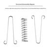 Outdoor Tent Spring Elastic Buckle Stainless Steel Camping Tent Windproof Rope Buckle Ground Fixing Buckle