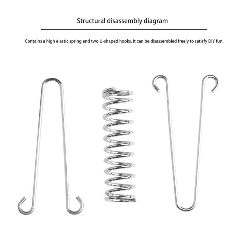 Outdoor Tent Spring Elastic Buckle Stainless Steel Camping Tent Windproof Rope Buckle Ground Fixing Buckle