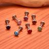 G23 Titanium Circular Needle Ear Lip Studs with Natural Stone Top Labret Tongue Nose Stud Earrings Body Piercing Jewelry