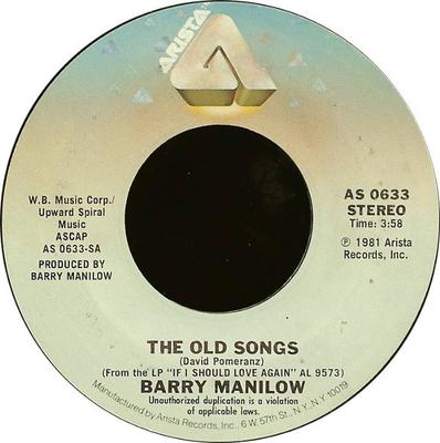 7inch Record BARRY MANILOW - The Old Songs AS0633 Arista 1981 US Pop Used