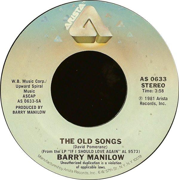 

7inch Record BARRY MANILOW - The Old Songs AS0633 Arista 1981 US Pop Used