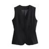 Fashion Style 2024 Spring New Arrival Women's Black Decorated Row Button Silm Vest Jacket High Waist Short Skirt 2731287 800