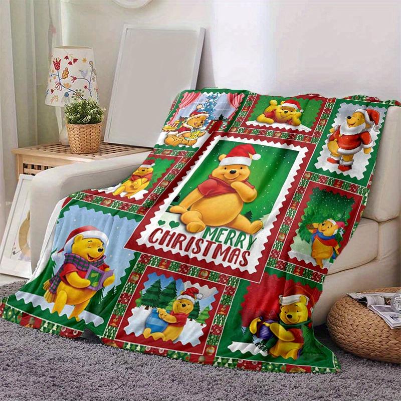 

1pc. Christmas Winnie The Pooh Blanket, Festive Cartoon Throw for Home Decor, Gift Idea, All Seasons Use,Soft Flannel Throw Blanket, Living 100x150cm