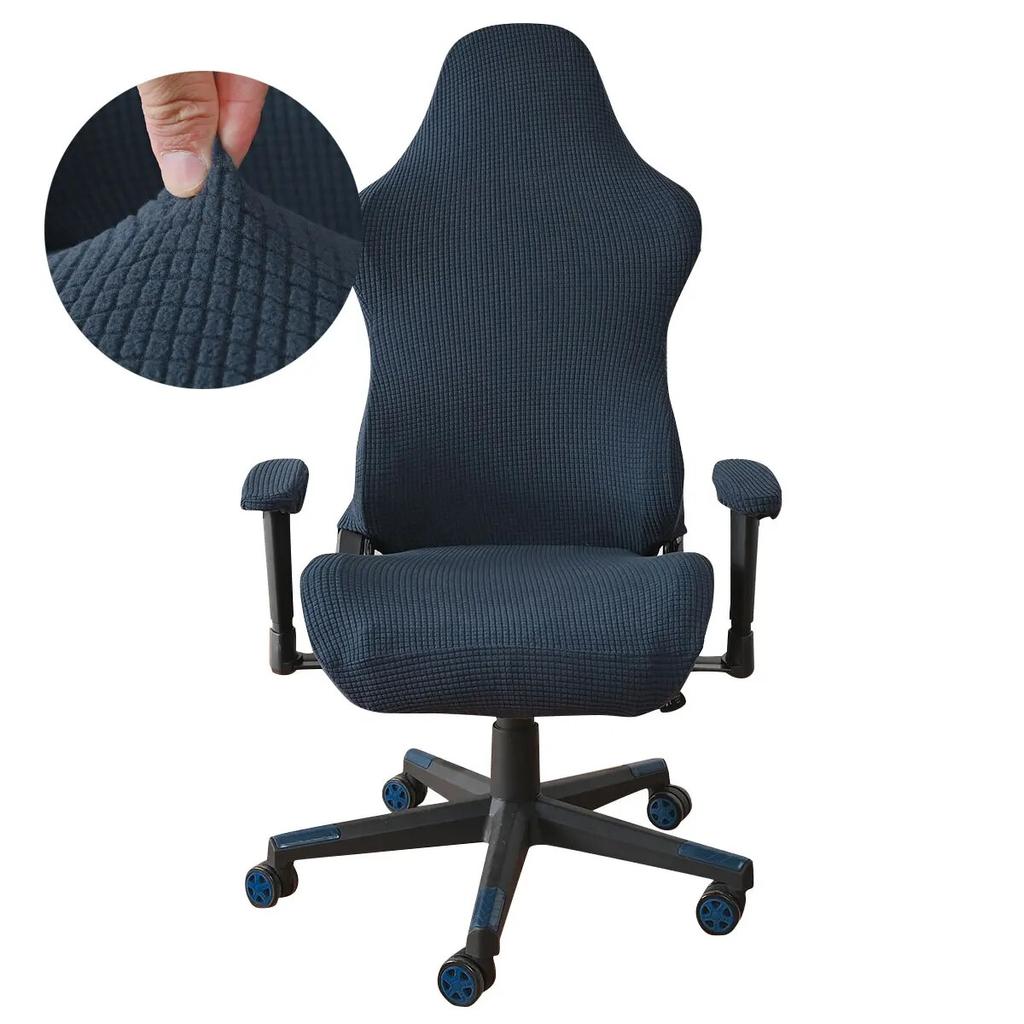 Game Chair Cover Slipcover Stretch Seat Chair Cover for Leather Computer Reclining Racing Ruffled Gamer Chair Protector