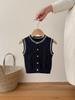 Retro Knit Infant & Toddler Vest - Spring/Autumn Korean Style, Pure Cotton, Newborn Baby Cardigan