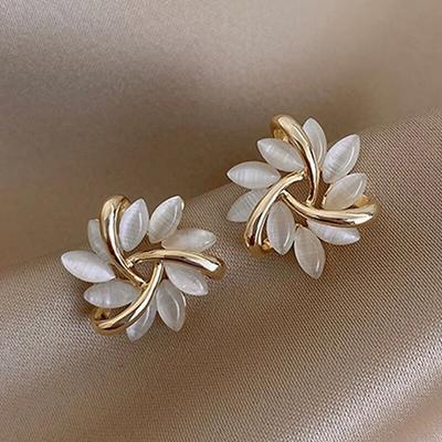 BLINGBAY Women's Exquisite Flower Zircon Stud Earrings Women's Leaf Geometric Rhinestone Earrings Girls Party Birthday Christmas Jewelry Gift