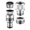 4 Stück Wasserhahn-Adapter-Set für Gartenschlauch- und Duschanschluss Schnellverbinder Edelstahl Abnehmbarer Belüfter-Adapter