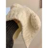 Cute bear hat female winter warm gray ear hat autumn and winter knitted wool hat big head circumference